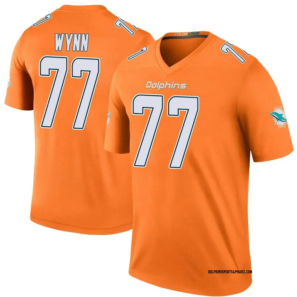 Legend Orange Men s Isaiah Wynn Miami Dolphins Color Rush Jersey Dolphins Store