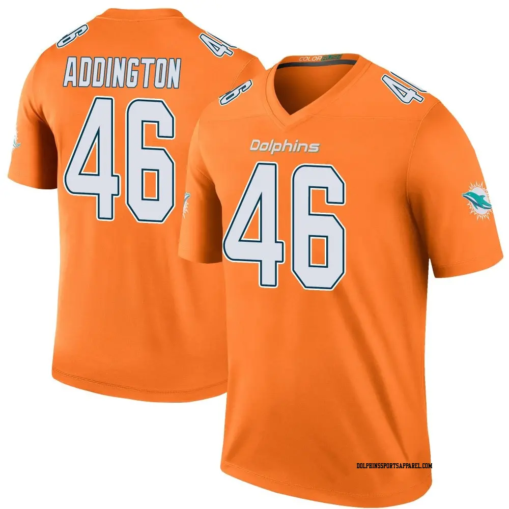 Legend Orange Men s Tucker Addington Miami Dolphins Color Rush Jersey Dolphins Store