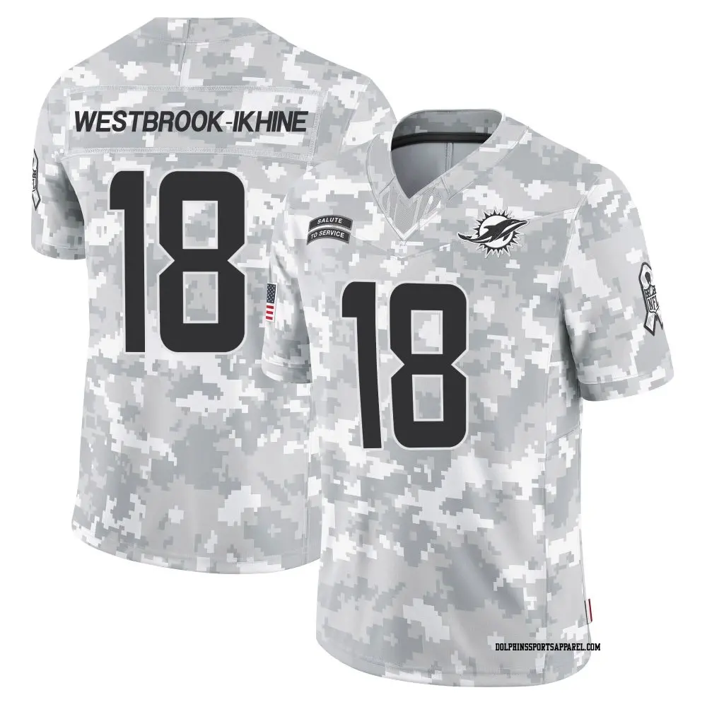 Limited Arctic Camo Youth Nick Westbrook-Ikhine Miami Dolphins 2024 Salute to Service Jersey