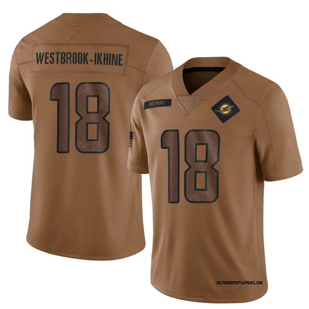 Limited Brown Men's Nick Westbrook-Ikhine Miami Dolphins 2023 Salute To Service Jersey