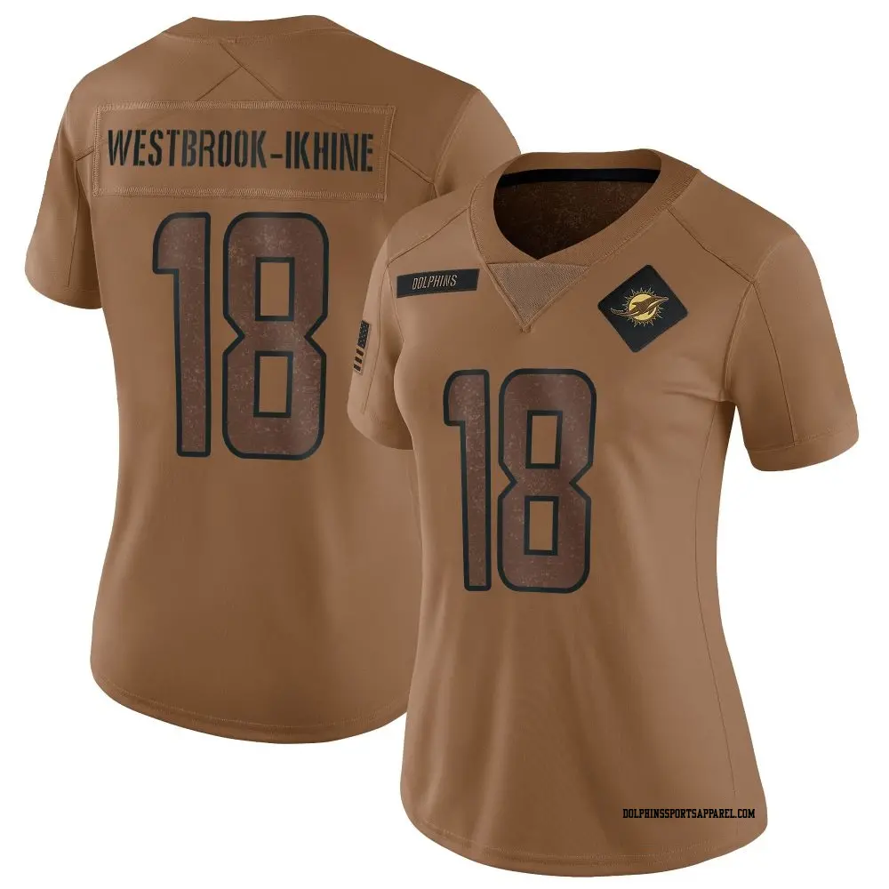 Limited Brown Women's Nick Westbrook-Ikhine Miami Dolphins 2023 Salute To Service Jersey
