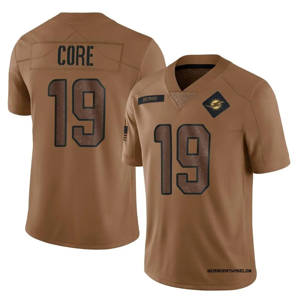 Limited Brown Youth Cody Core Miami Dolphins 2023 Salute To Service Jersey